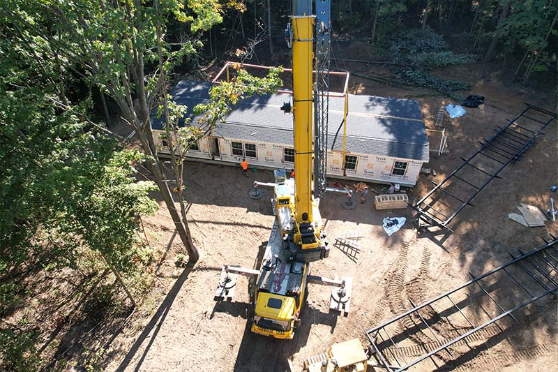 Preferred Homes MI construction site aerial view